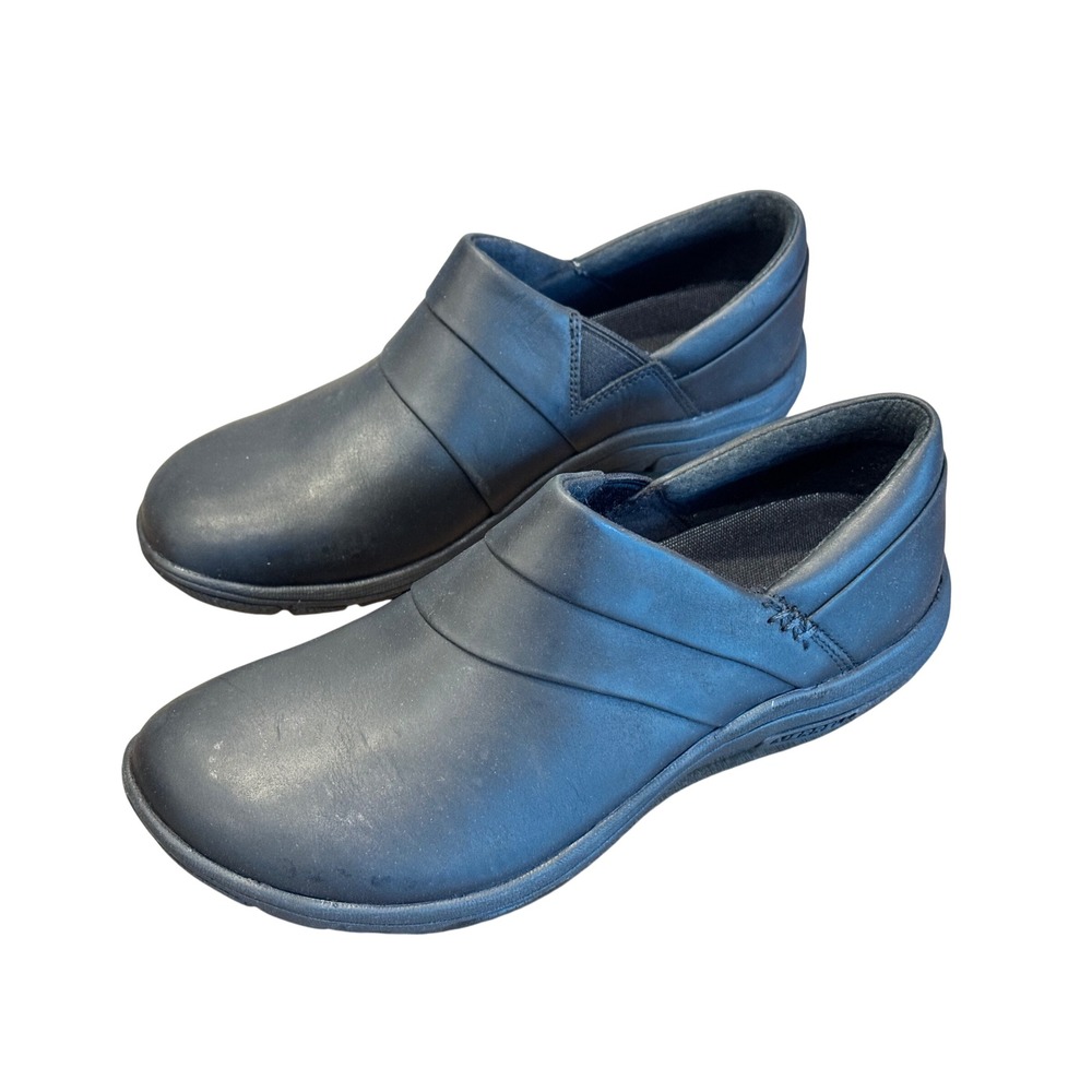 Merrell Dassie Stitch Black Leather Slip On Loafers Shoes Women's 7.5 Casual